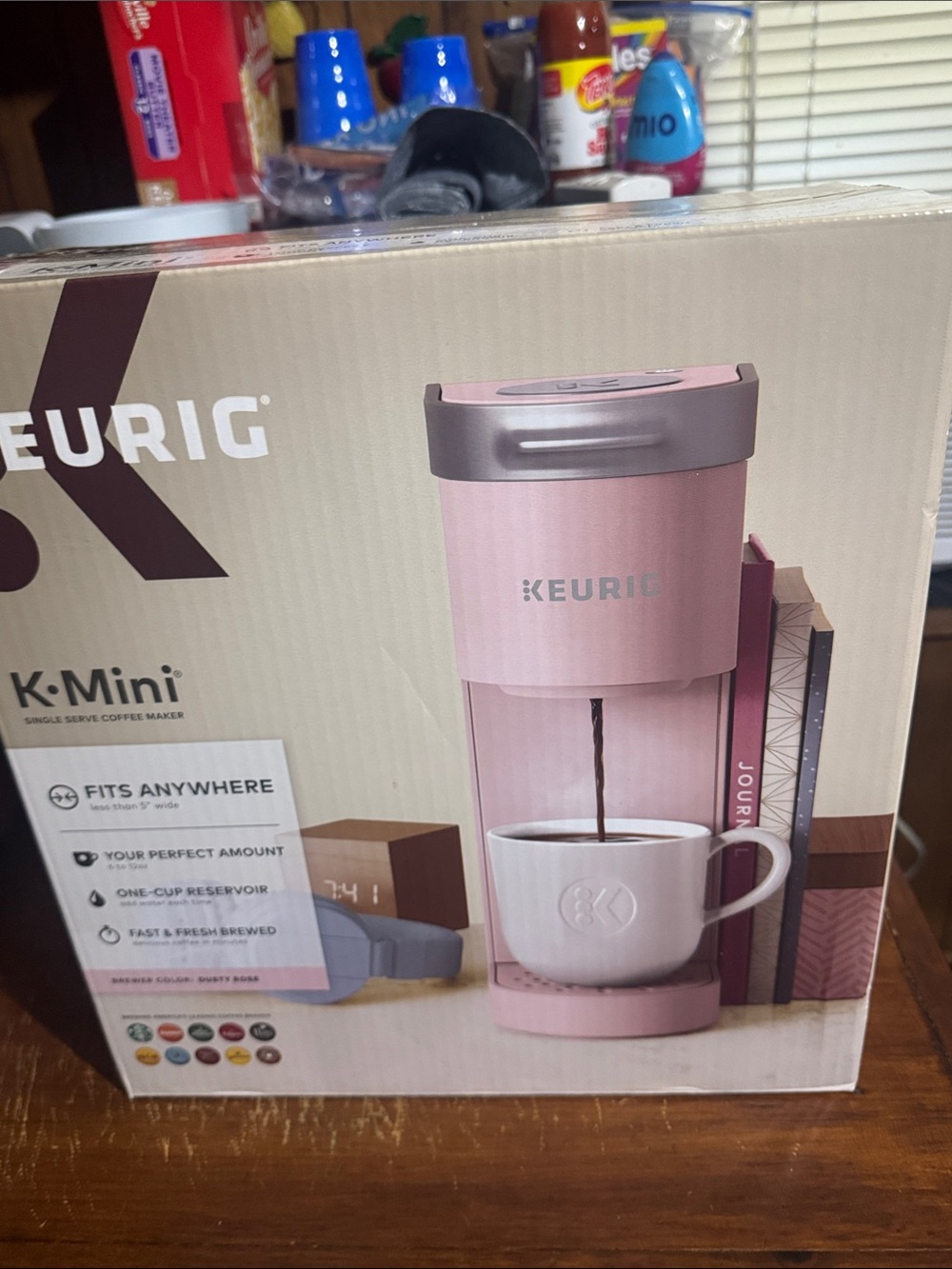 Keurig K-Mini Single Serve Coffee Maker in Pink and Silver